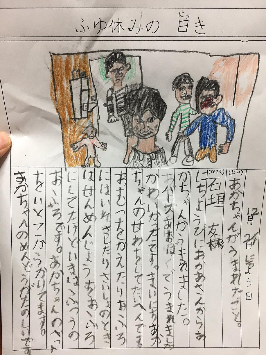 お産に立ち会った子供さんの絵( ◠‿◠ )