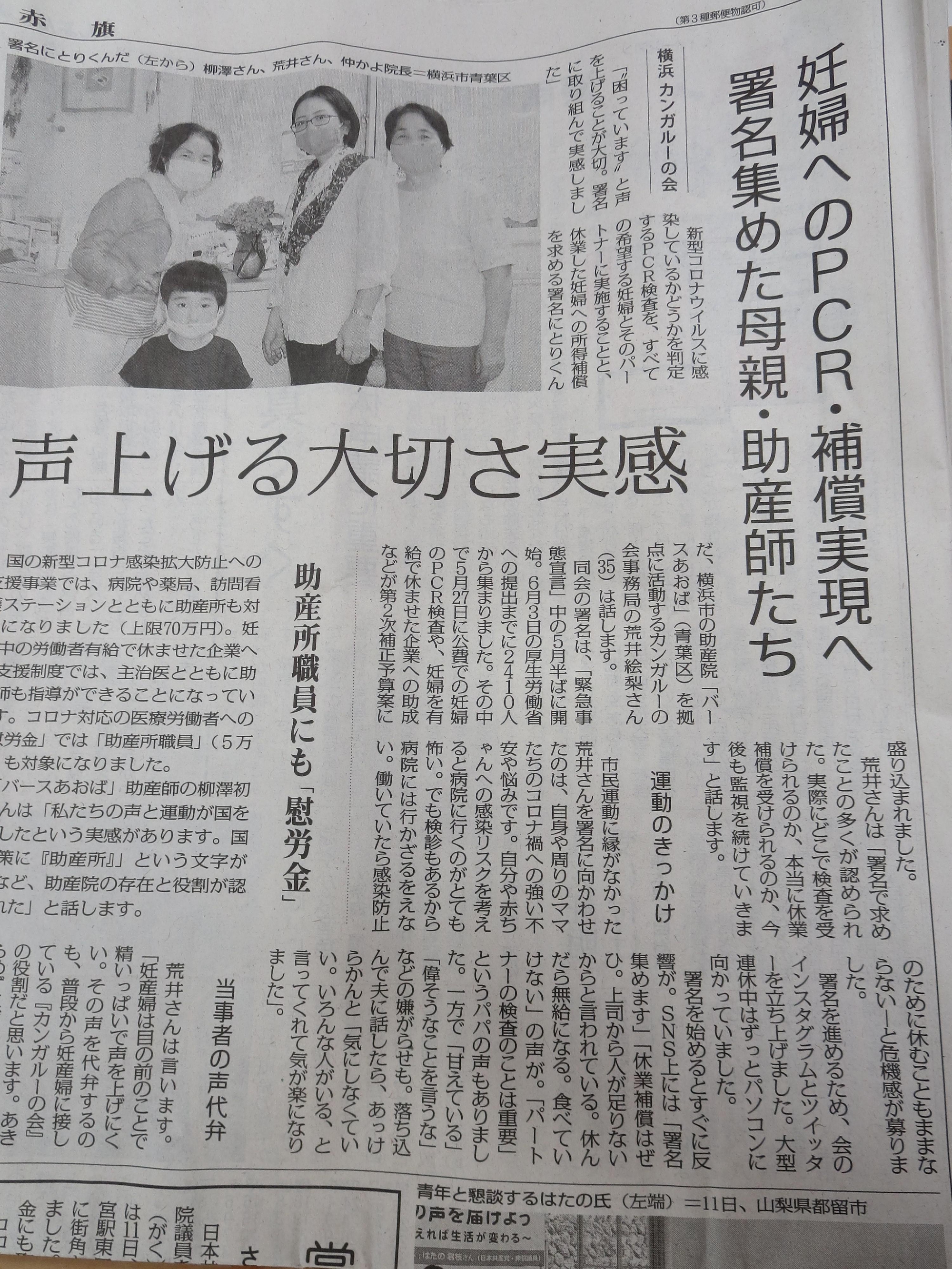 新聞でカンガルーの会の活動が取り上げられました！